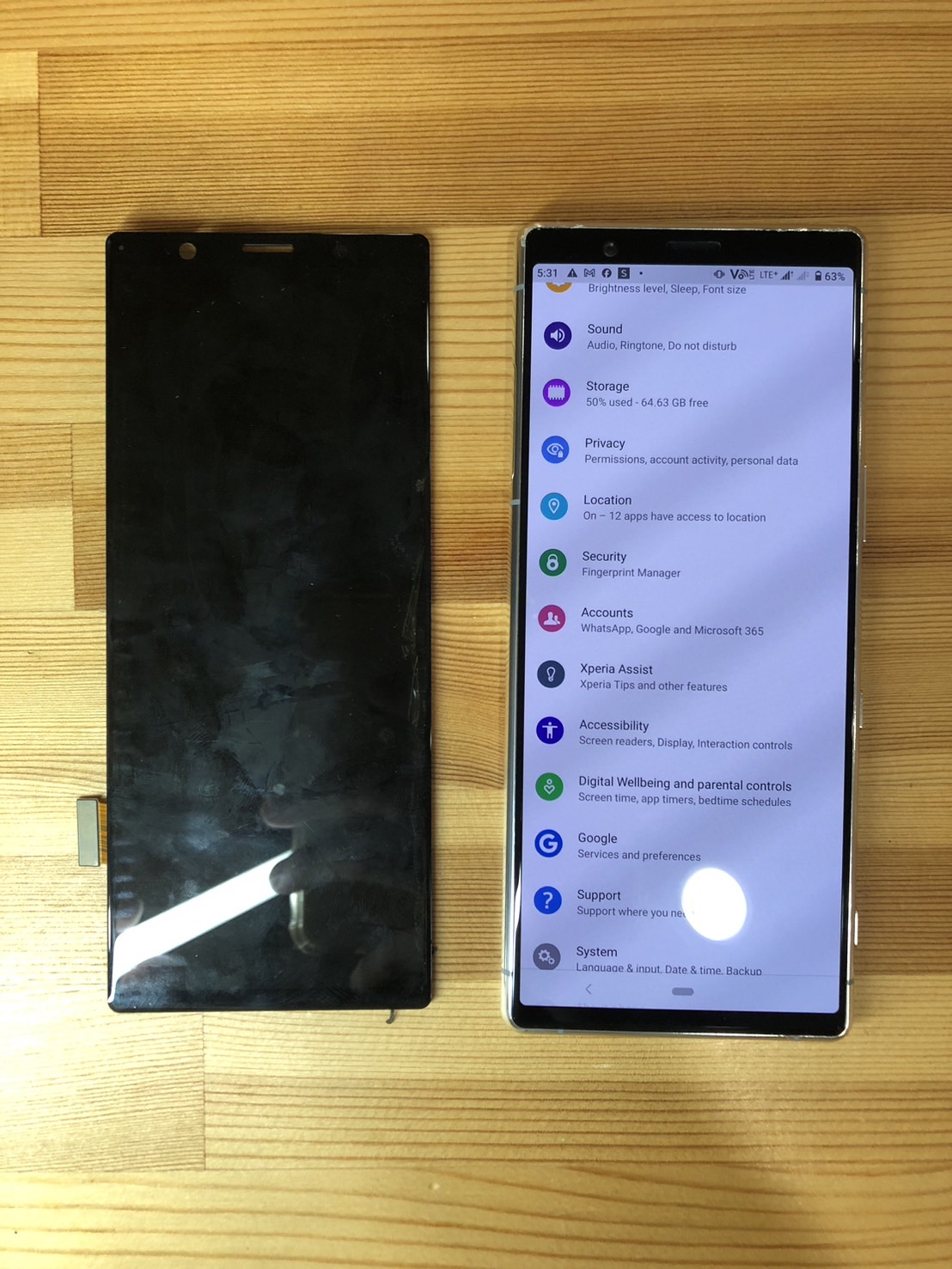 Xperia 5画面交換