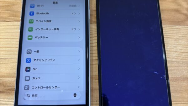 iPhoneSE2水没が原因の画面表示不良【iPhone修理熊谷】